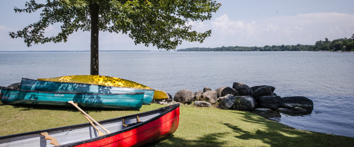 paddling on shore of Lake Simcoe