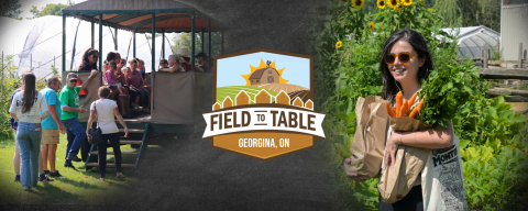 photos of people at farm with the words, field to table 