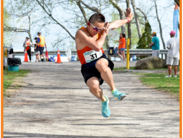 Finisher celebrating